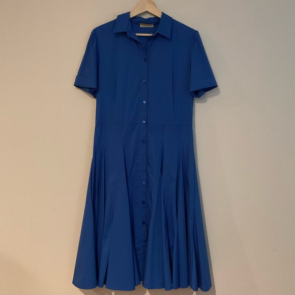 PUROTATTO Blue midi dress Italy  42 US 6 - Picture 2 of 12